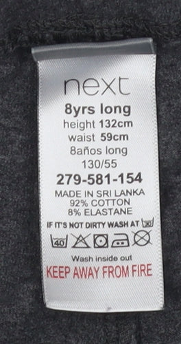 Next Girls Grey Leggings 8 Years Cotton Slim Fit Activewear