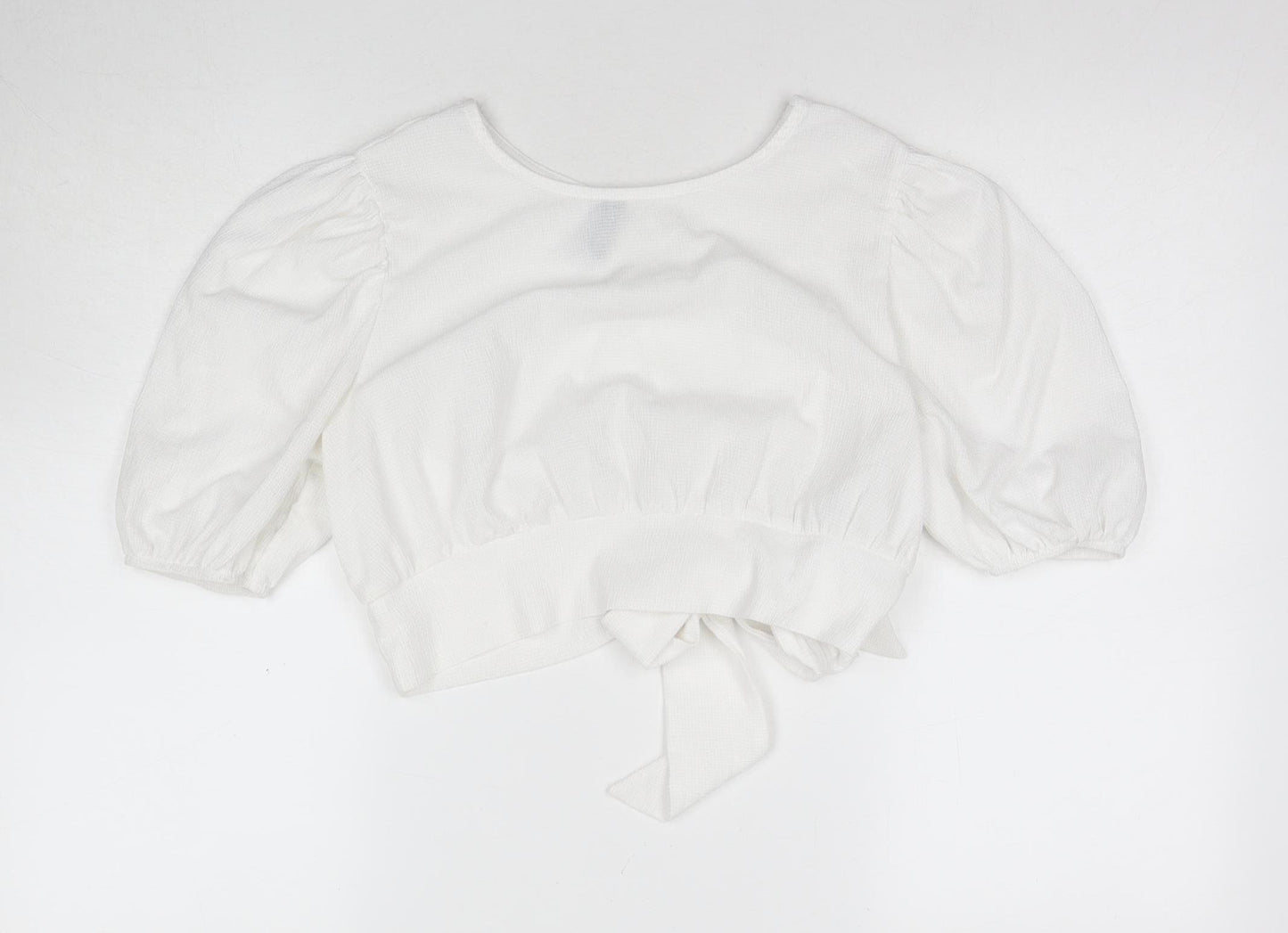 H&M Women's White Cropped Blouse - Size M