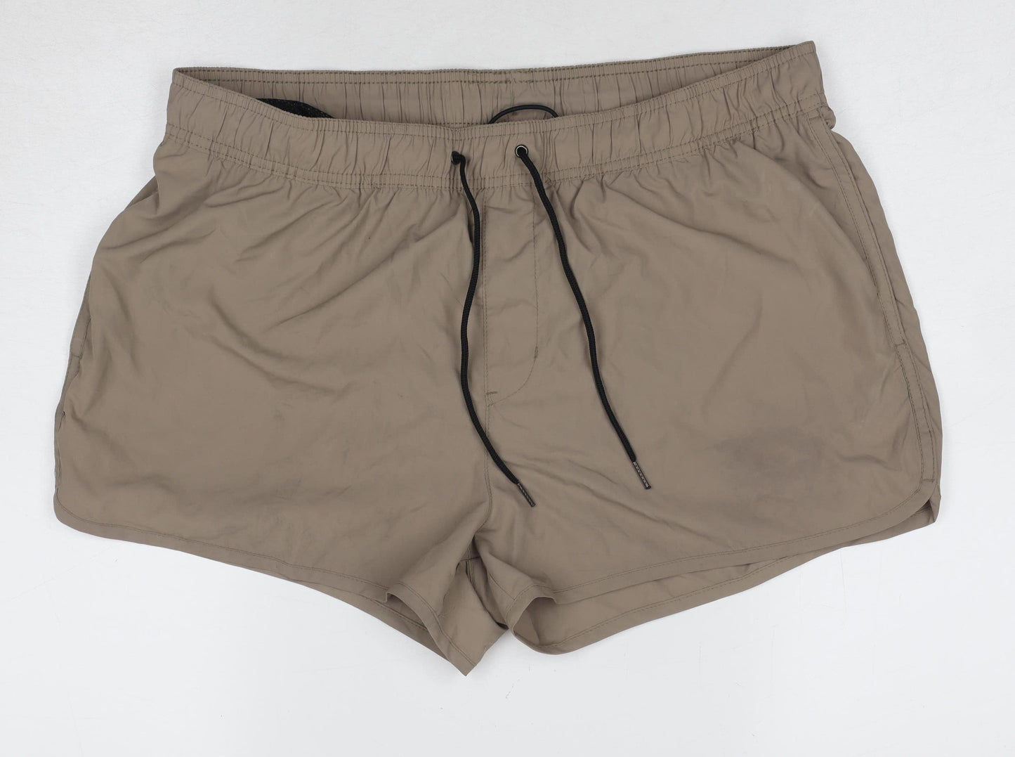 H&M Men's Beige Athletic Shorts, Size 12, Elastic Waist