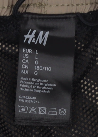 H&M Men's Beige Athletic Shorts, Size 12, Elastic Waist