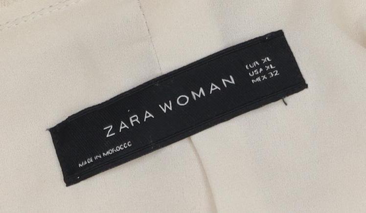 Zara Women Beige Sequin Jacket, Size 18, Party Style