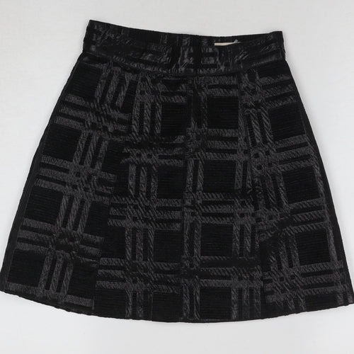 H&M Women's Black A-Line Skirt Check Size 6
