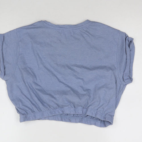 Brave Soul Women's Blue Cropped T-Shirt, M, Casual Style