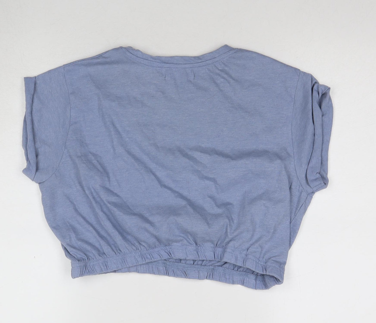 Brave Soul Women's Blue Cropped T-Shirt, M, Casual Style