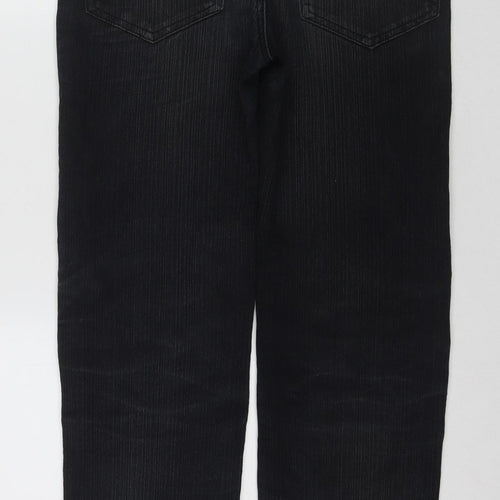 Qizhen Women's Black Jeans Size 29 with Button Accents