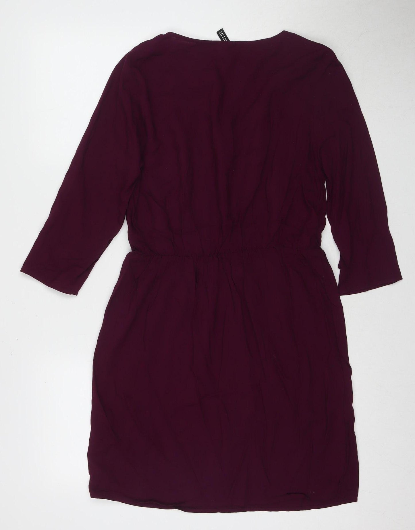 H&M Women Purple Shift Dress Size 14 3/4 Sleeve