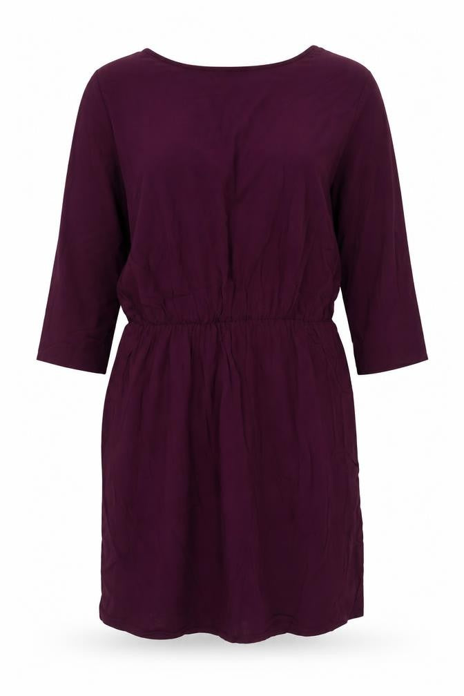 H&M Women Purple Shift Dress Size 14 3/4 Sleeve