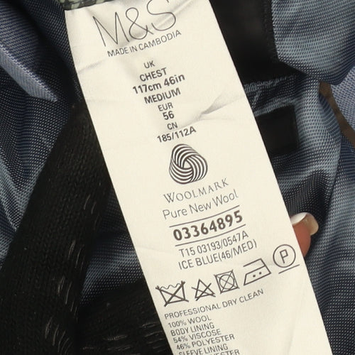 Marks and Spencer Men's Blue Wool Blazer Size 46R