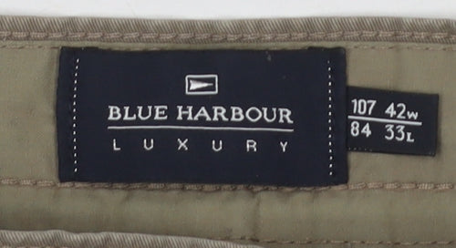 Marks and Spencer Men's Brown Chino Trousers Size 42W