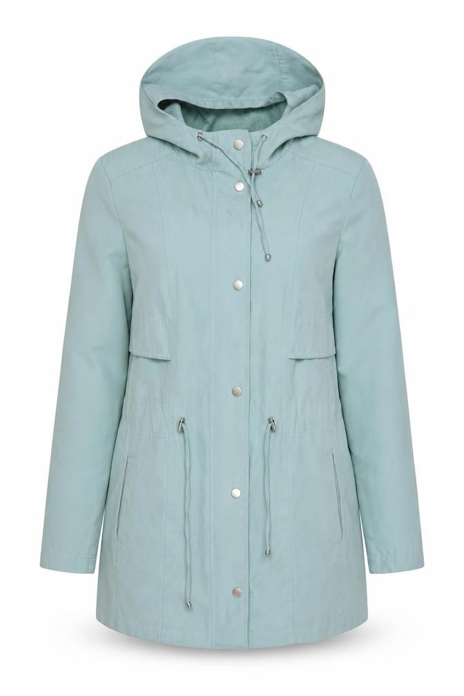 Front view of Bonmarché Women's Green Hooded Jacket, size 10