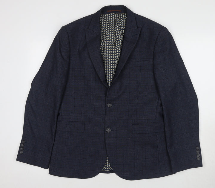 Next Men's Blue Check Blazer Size 40S