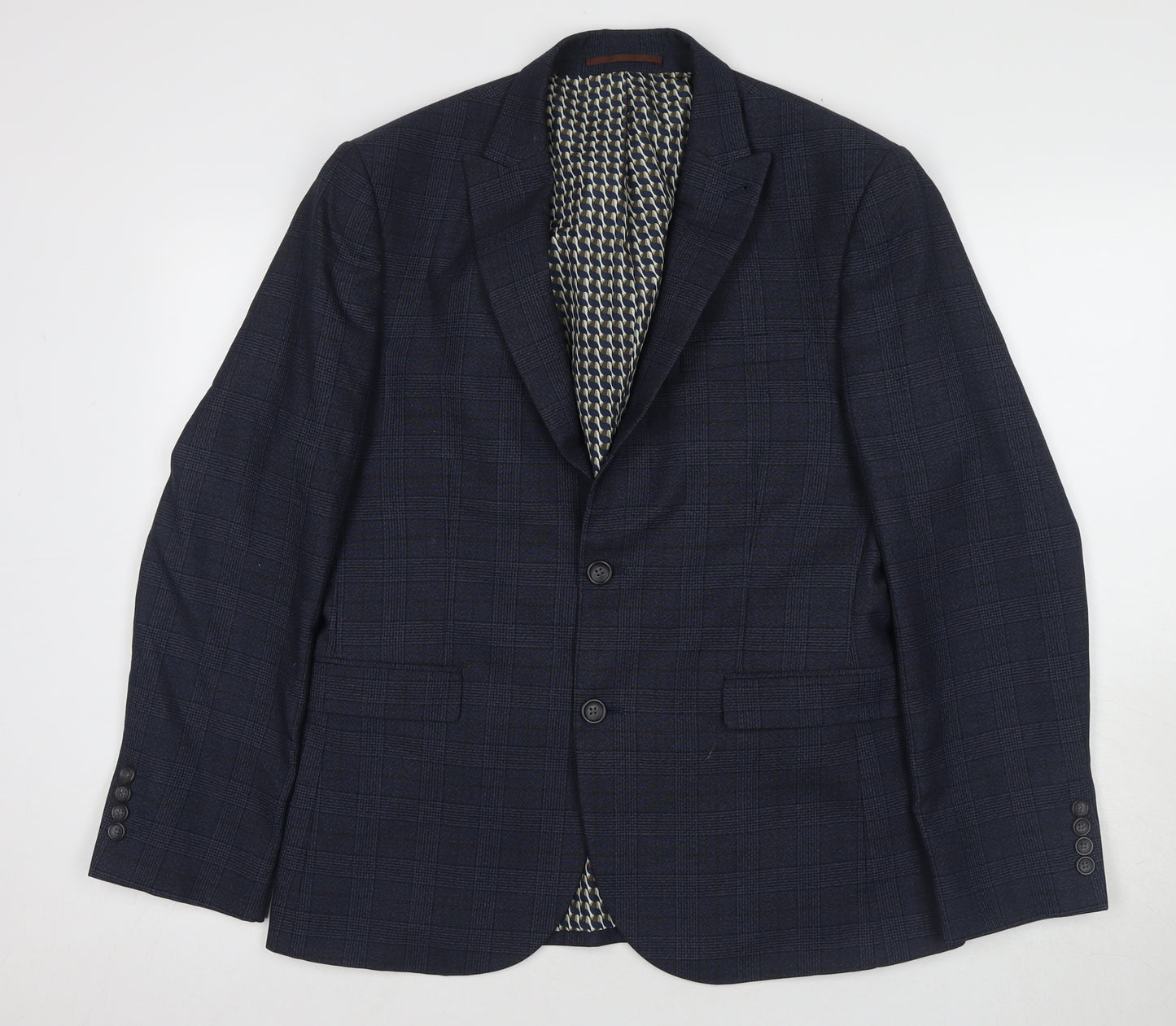 Next Men's Blue Check Blazer Size 40S