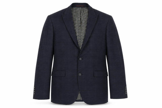 Front view of Next Men's Blue Check Blazer Size 40S