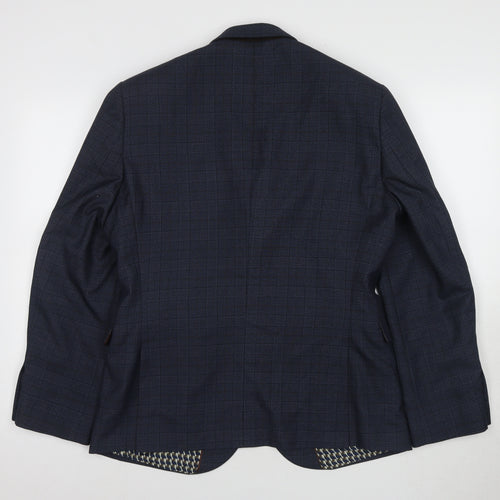 Next Men's Blue Check Blazer Size 40S