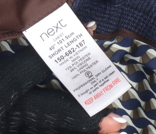 Next Men's Blue Check Blazer Size 40S