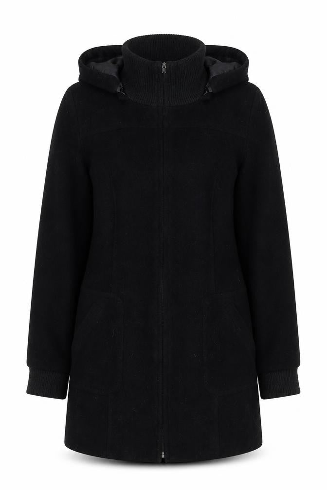 Front view of Mackays Black Hooded Jacket, size 12