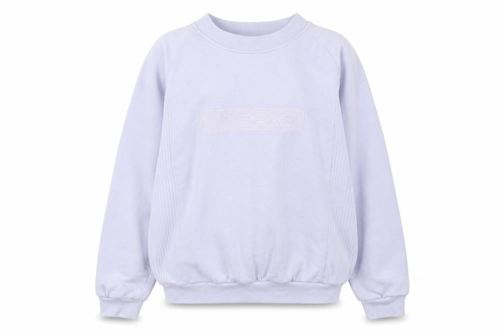 Front view of LA Gear Women's Blue Logo Pullover Sweatshirt Size Small