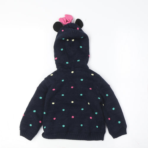 George Girls Blue Disney Hooded Polka Dot Jacket 2 Years