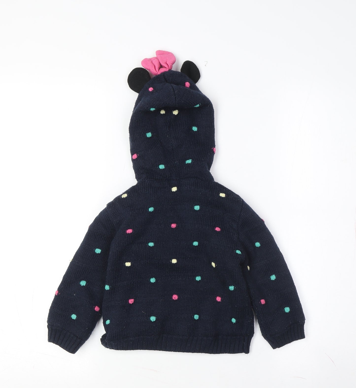 George Girls Blue Disney Hooded Polka Dot Jacket 2 Years