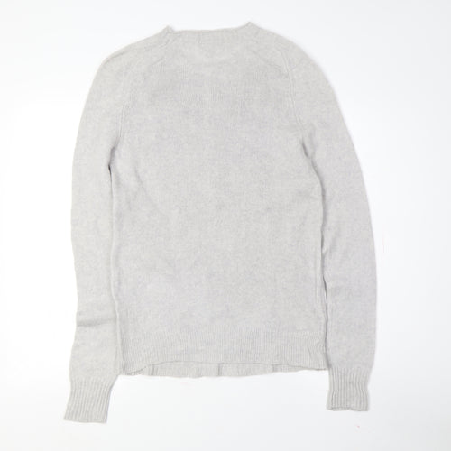 J.Crew Women's Grey Wool Pullover Jumper, M, Animal Print