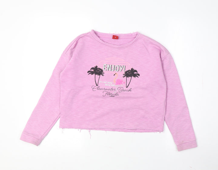 s.Oliver Women's Pink Graphic Pullover Sweatshirt Size 12