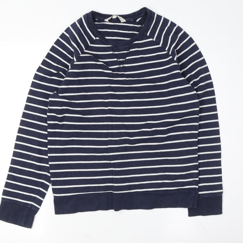 People Tree Women's Blue Striped Pullover Sweatshirt Size S