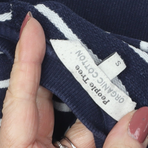 People Tree Women's Blue Striped Pullover Sweatshirt Size S
