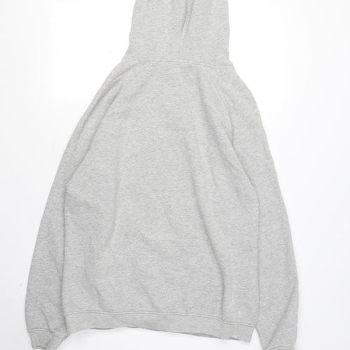 Reebok Men's Grey Pullover Hoodie M with Logo Graphic