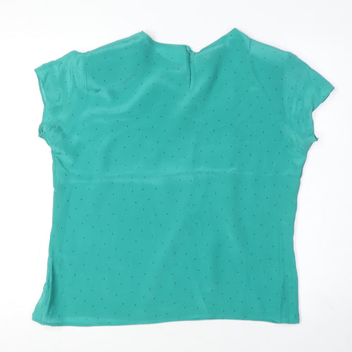 Austin Reed Women's Green Polka Dot Silk Top