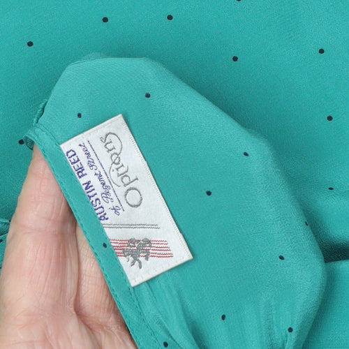 Austin Reed Women's Green Polka Dot Silk Top