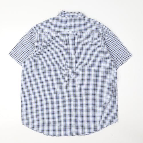 Twenty Four 7 Men's Blue Check Short Sleeve Shirt M