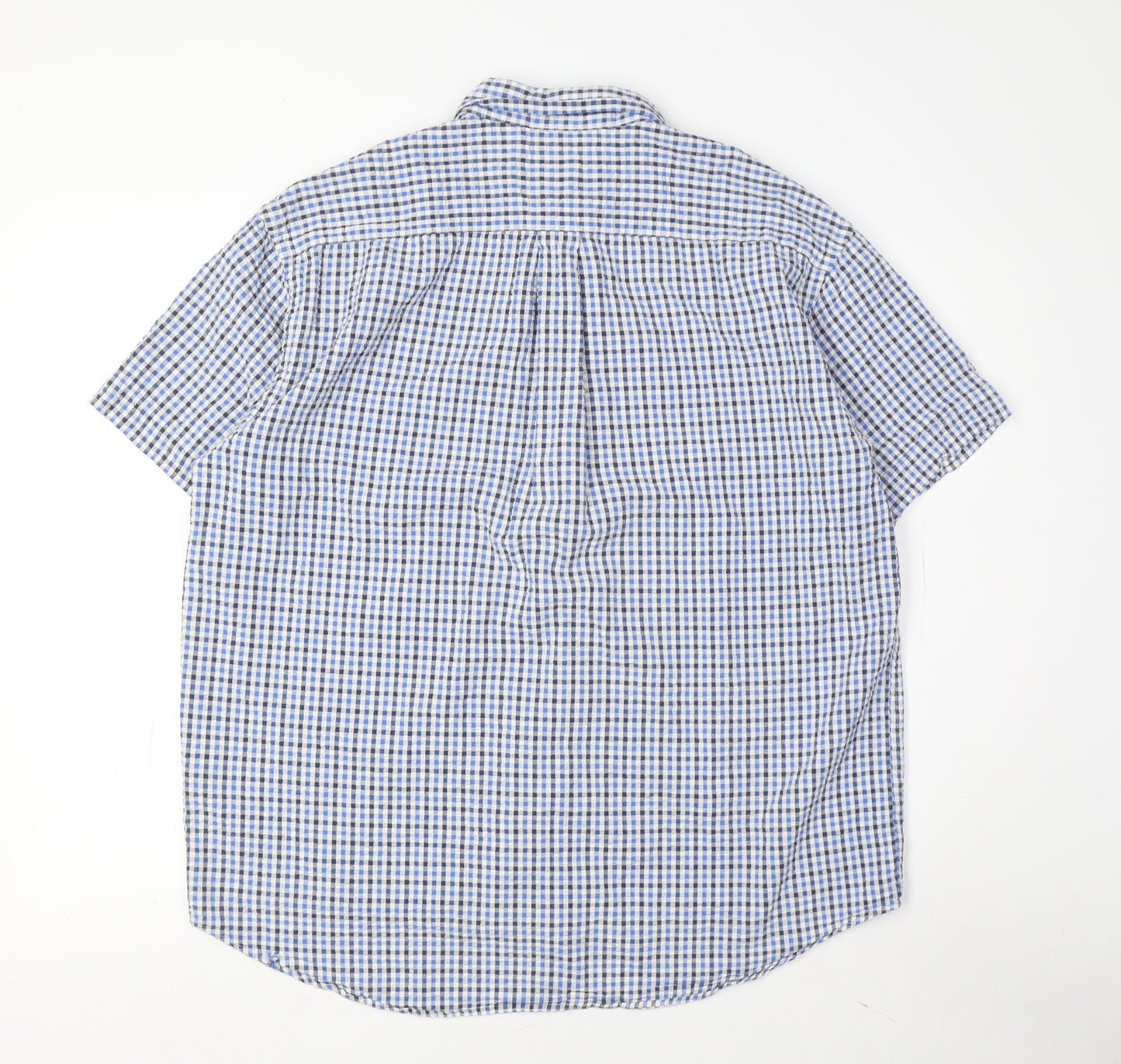 Twenty Four 7 Men's Blue Check Short Sleeve Shirt M