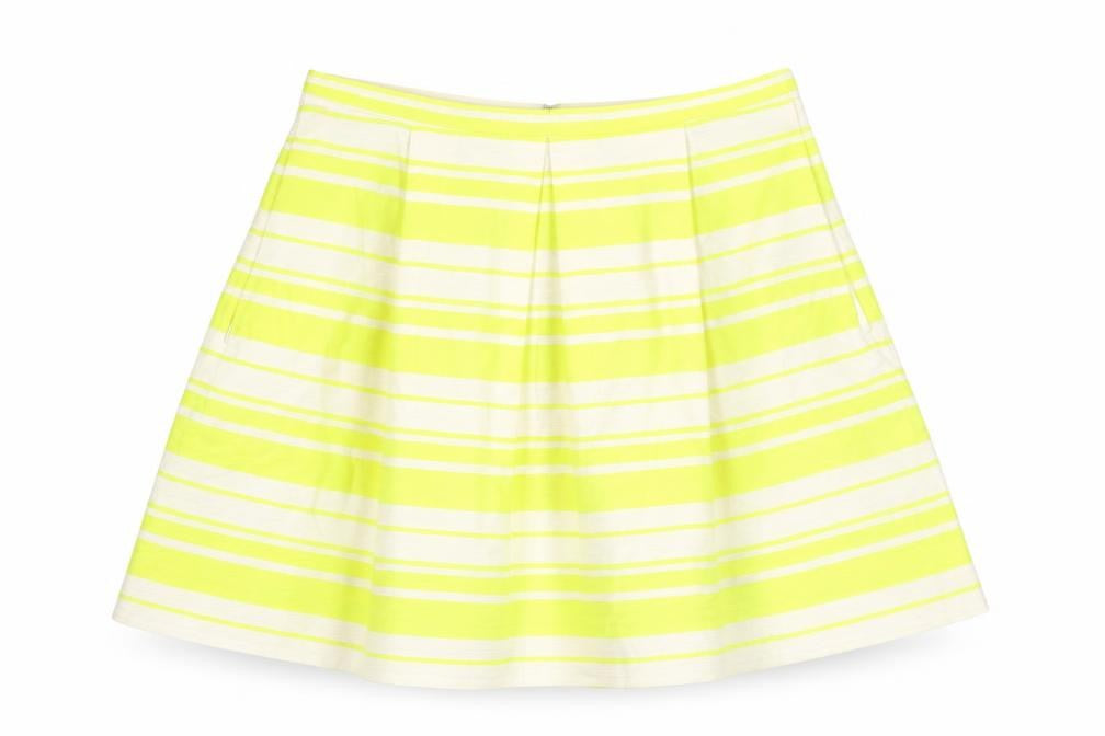 Front view of Gap Women's Yellow A-Line Knee Length Skirt, size 4