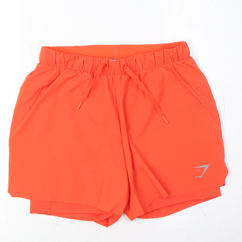 Gymshark Men's Orange Sweat Shorts M Casual