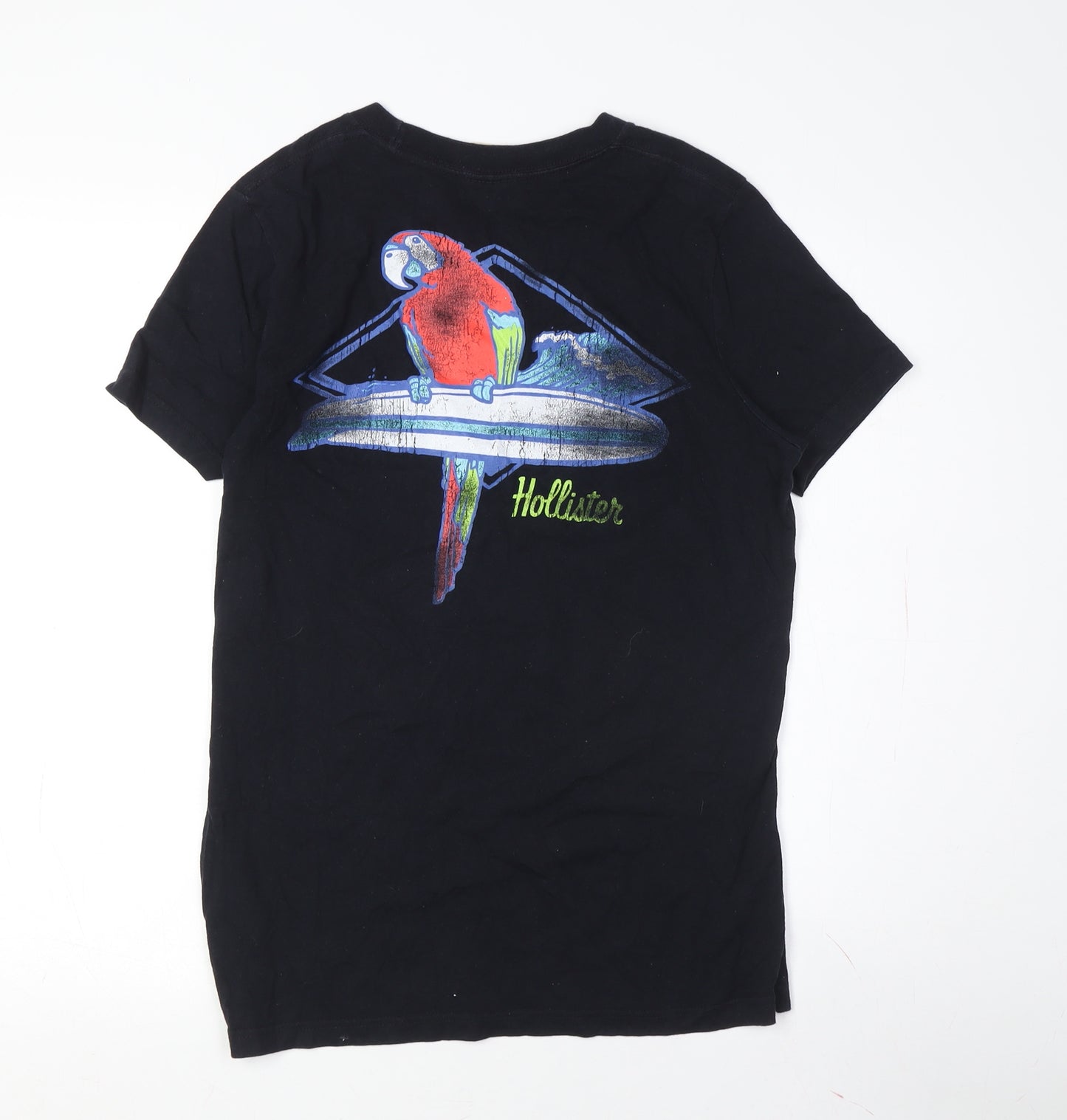 Hollister Black Embroidered T-Shirt Unisex S