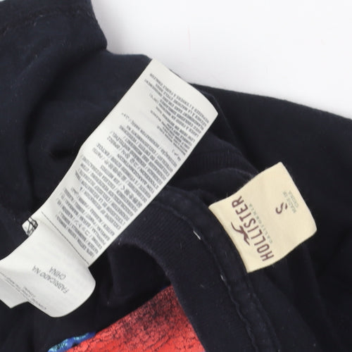 Hollister Black Embroidered T-Shirt Unisex S