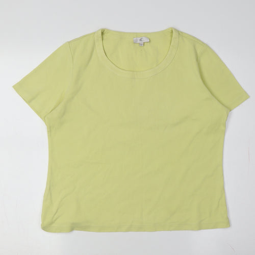 CC Women's Medium Yellow Cotton T-Shirt Casual