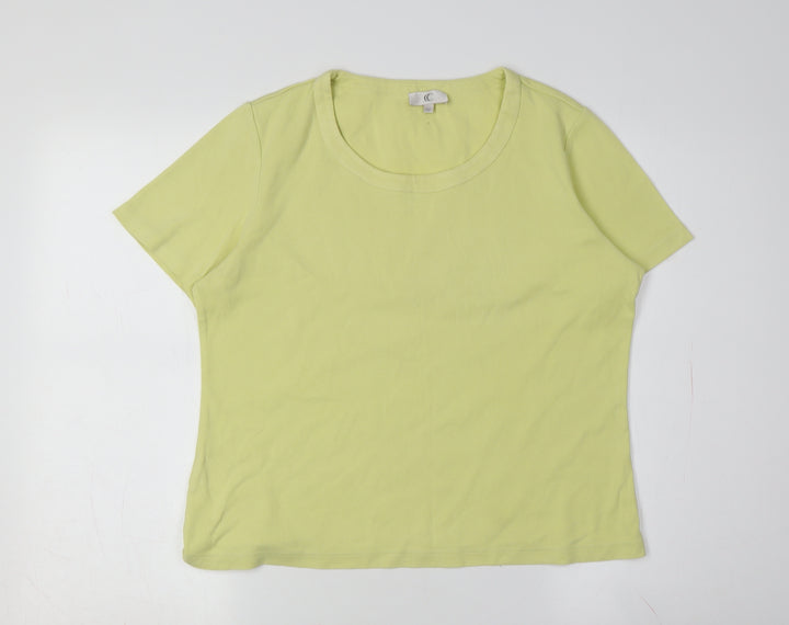 CC Women's Medium Yellow Cotton T-Shirt Casual