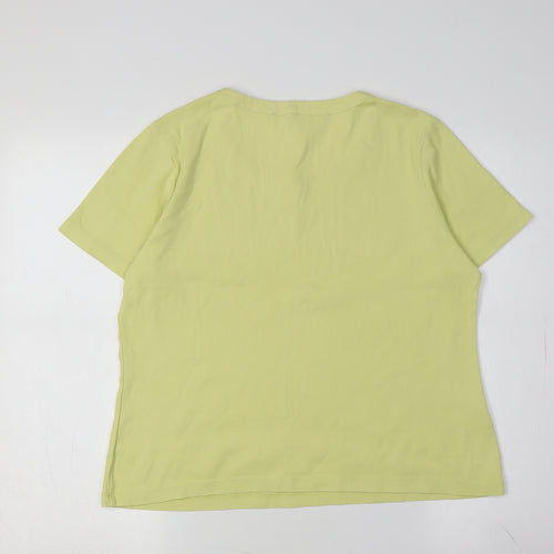 CC Women's Medium Yellow Cotton T-Shirt Casual
