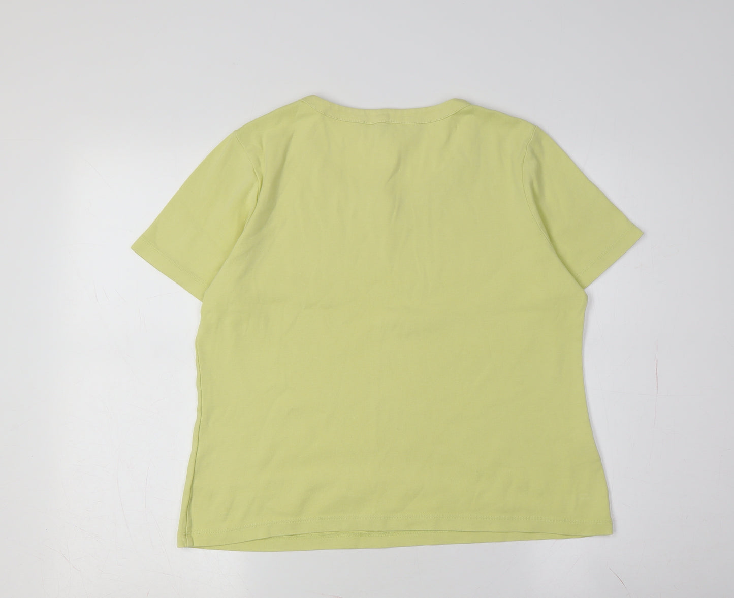 CC Women's Medium Yellow Cotton T-Shirt Casual