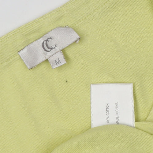 CC Women's Medium Yellow Cotton T-Shirt Casual