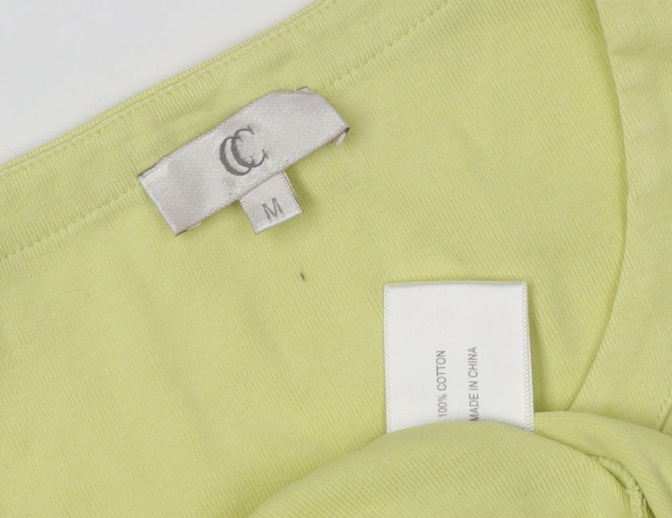 CC Women's Medium Yellow Cotton T-Shirt Casual