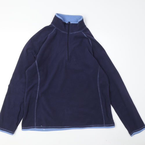 Mountain Warehouse Women's Blue Fleece Zip Sweatshirt, Size 12