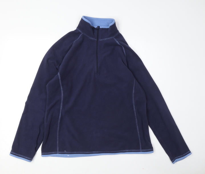 Mountain Warehouse Women's Blue Fleece Zip Sweatshirt, Size 12