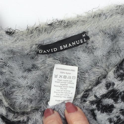 David Emanuel Women's Grey Animal Print Pullover Jumper
