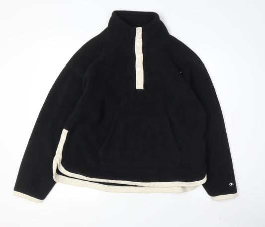 Champion Women's Black Medium Henley Sweatshirt