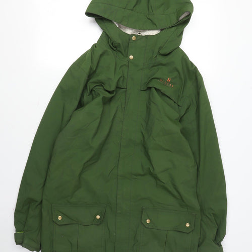 Hi Gear Women's Green Parka Jacket Size 6 Hooded Mid-Length