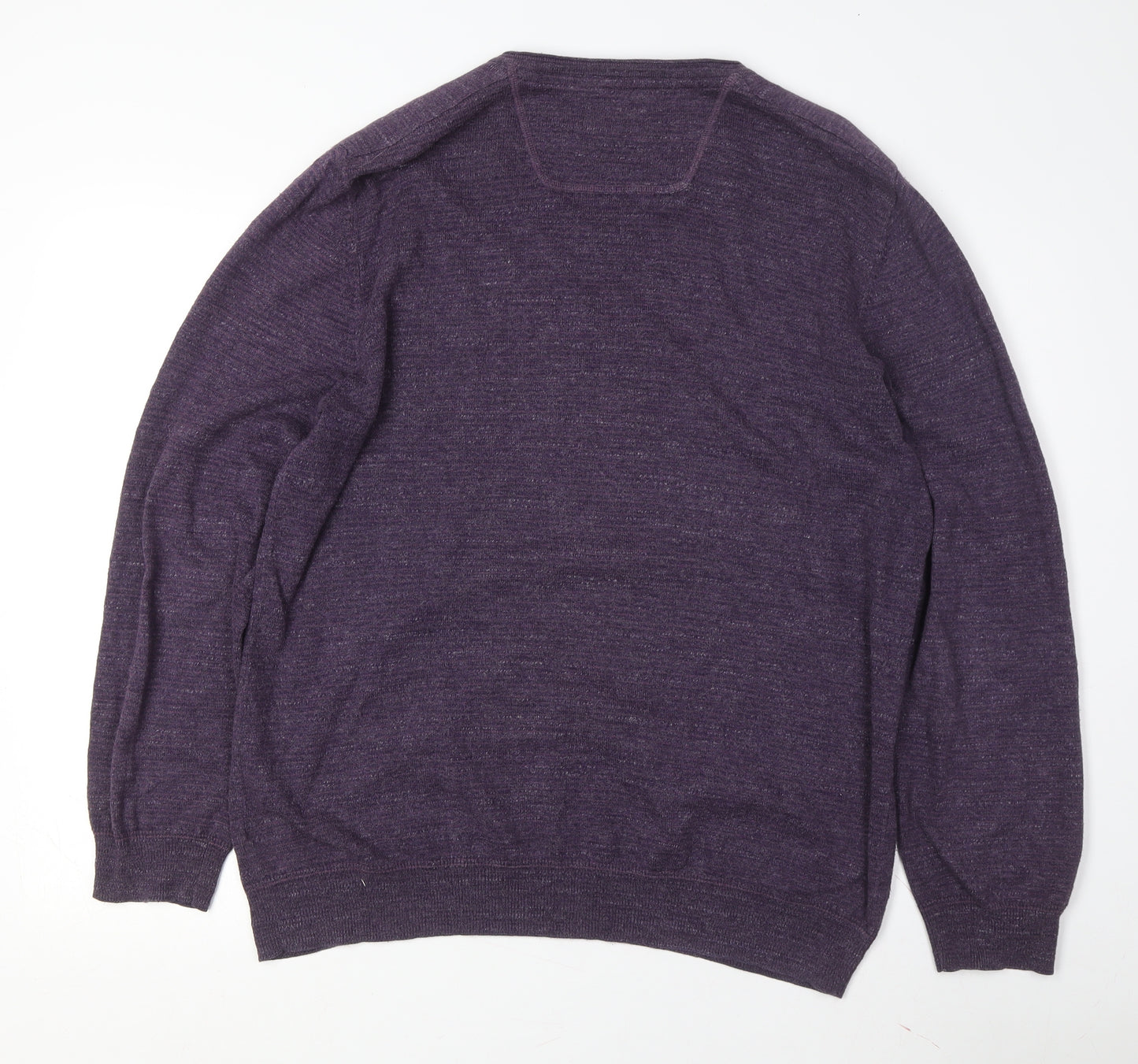 RJR. John Rocha Men's Purple V-Neck Pullover Jumper L