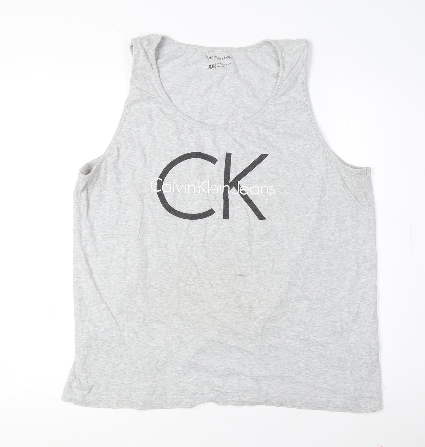Calvin Klein Men's Grey Sleeveless T-Shirt, 2XL