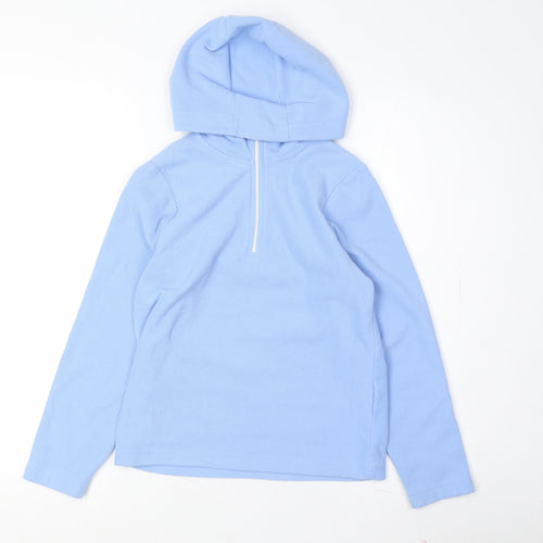 Blue Girls Fleece Hoodie, 9-10 Years, Full Zip, Hooded